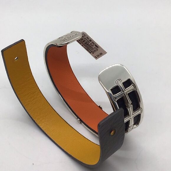 Brighton Christo Rome Cuff Bracelet withh Leather Inserts - Picture 3 of 5